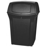 Rubbermaid FG917188BLA Ranger Black Square Container with 2 Doors - 45 Gallon